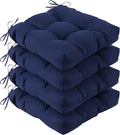 IASEAHK Outdoor Chair Cushions Set of 4, 19" x 19" x 5", Waterproof Outdoor Seat Cushions for Patio Furniture, Fade-Resistant Patio Chair Cushion, Dining Wicker Chair Pads for Porch Garden, Navy Blue