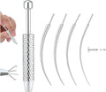 GEMQUEEN Piercing Taper Ball Grabber Tool for Changing Jewelry - 14G 16G 18G 20G Stainless Steel Flat Back Earrings Applicator Tool Threadless Insertion Pin Thread Body Piercing Kit for Ear Nose Lip