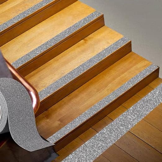 Grip Tape Anti Slip Tape 3 Inch, 20 Feet, Grey Heavy Duty Non Skid Tape for Stairs Outdoor/Indoor, Waterproof Safety Adhesive Strips Roll for Ramp Traction Tread Staircases, 80 Grit
