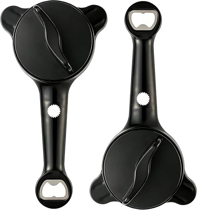Multi-Size 4-in-1 Adjustable Jar Opener, Heavy Duty Stainless Steel Jar Lid Opener, Ergonomic Labor-Saving Kitchen Tool for Seniors, Women, Kids, Home Cooks & Anyone with Weak Grip (2PC)