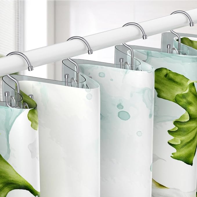 Goowin Shower Curtain Hooks, Shower Curtain Rings, Durable Rust Proof Shower Curtain Hangers, Shower Rings for Curtain, Double Glide Shower Hooks for Shower Curtain, Chrome, 24 Pack-Cylinders