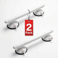 Magicbox Grab Bars for Bathtub, 2 Pack 18 inch Vacuum Suction Shower Grab Bar with Red Line Indicator, No Drilling Bathroom Safety Handle for Seniors, White Plastic