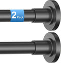 CorkLatta 2 Pack Black Shower Curtain Rod 31 to 68 Inch,1 Inch Diameter Adjustable Spring Tension Stainless Steel Telescopic Rod,Easy Install,No Rust