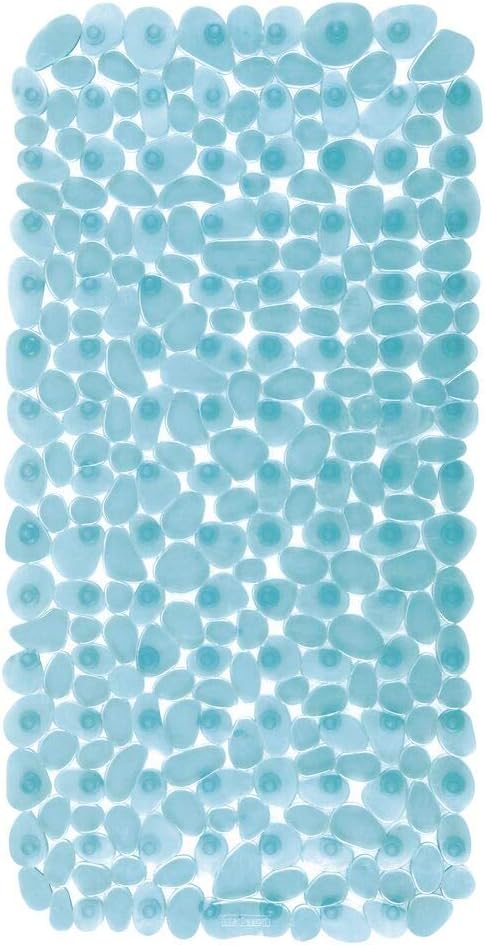 iDesign Pebblz Suction Non-Slip Bath Mat for Shower Bathtub, Stall, Set of 1, Blue