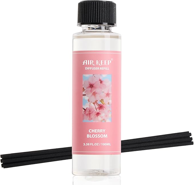 Airkeep Reed Diffuser Oil Refill/Cherry Blossom/3.38 oz/1 Pack/Air Freshener & Aromatherapy Essential Oil Blend for Home Fragrance – Scented Refill Oil for Bathroom, Bedroom & Home Decor