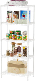 SINGAYE Shelf Wire Shelving Adjustable Storage Shelves Rack Standing Units for Kitchen Closet Laundry Bathroom Organizers Metal Pantry Narrow Mesh Gaps 14" D x 24" W x 59" H White