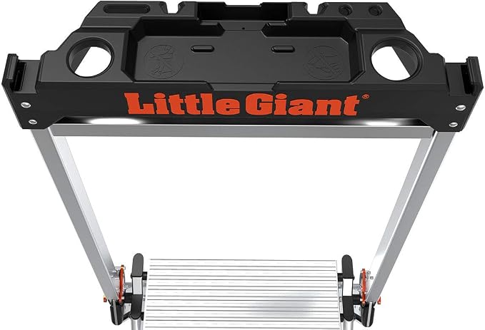 Little Giant Ladders, Jumbo Step, 4-Step, 3 foot, Step Stool, Aluminum, Type 1AA, 375 lbs weight rating, (11904), Gray