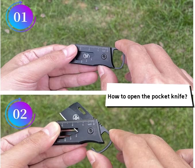 XINYIKNIFE Multi-function Keychain Knife with Wrench,Pry Tool,Bottle Opener And Can Opener,Multitool Small EDC Knife with Keychain