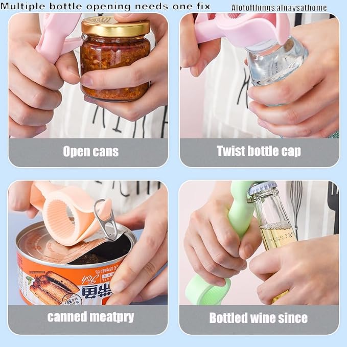 4-in-1 Multi Function Can Opener and Bottle Opener Set, Kitchen Tool for Jars and Bottles, Arthritis Friendly, 2 Pack (2)
