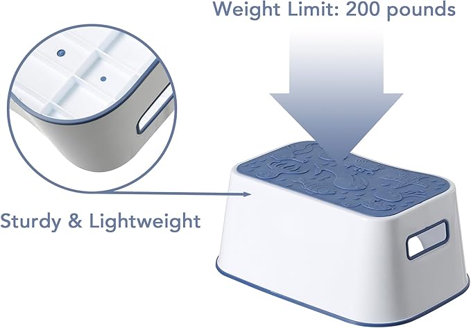 2 Pack Step Stool for Kids, Cute Sea Animals Toddler Kids Step Stool Stackable Non-Slip Safety Foot Stool for Kitchen Bathroom and Toilet Potty Training (Blue)