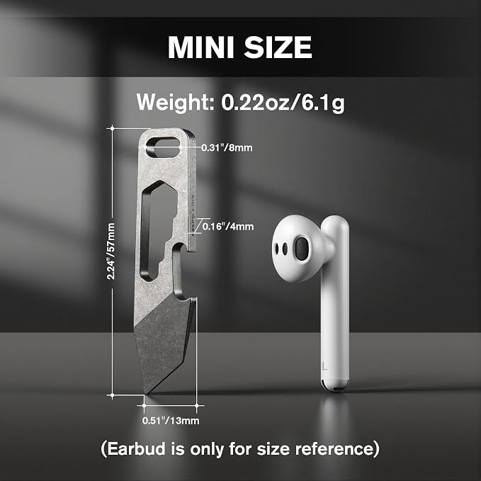 KEEPO LINK Titanium EDC Pry Bar, 4-in-1 Mini Pocket Pry Bar Keychain Tool for Men, OLT08