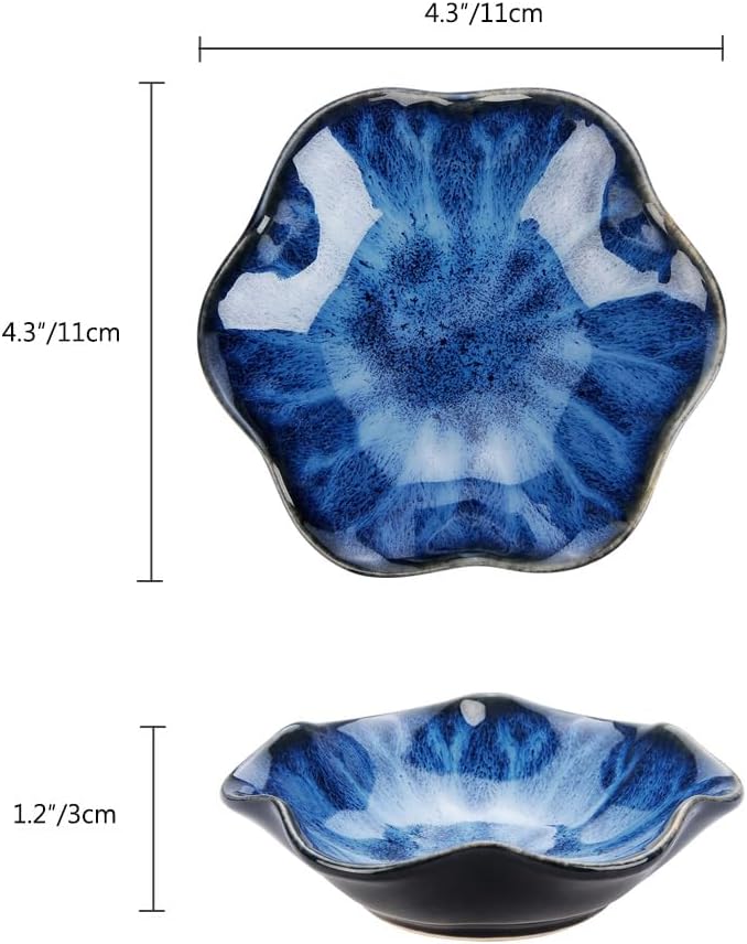 JAMEND CLXP 2PCS Lotus Leaf Shape Ring Holder Dish, Small Key Bowl, Ceramic Trinket Tray Jewelry Dish Organizing Necklace Earrings for Mom Friend Sister, All Jewelries Are NOT Included. Blue+Pink.…