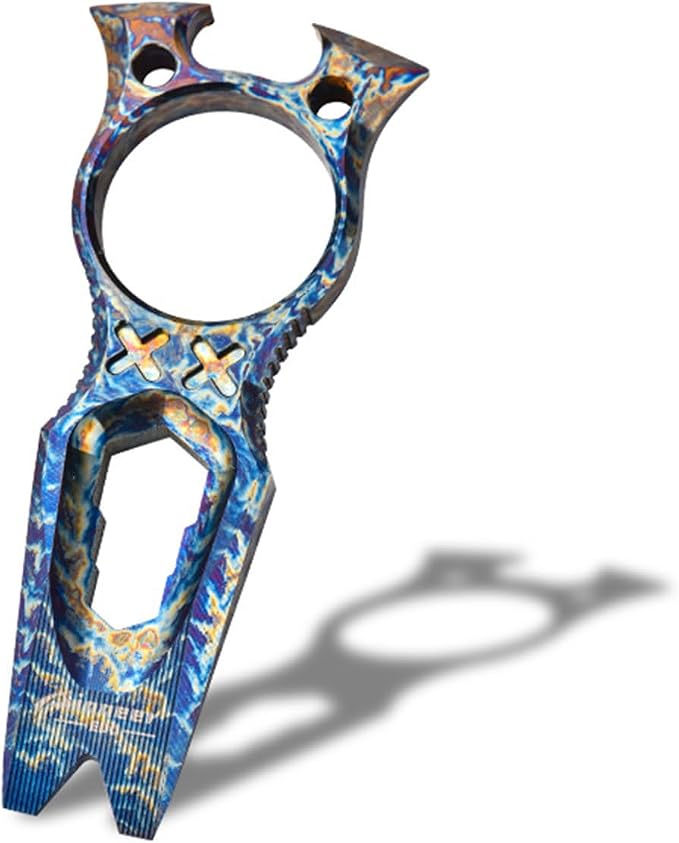 Hamans Pry Bar Multi Tool Titanium with Wrench Bottle Opener Pry Bar Function Mini Portable (Blue)
