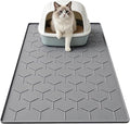 Garoopion Cat Litter Box Mat, Large 34.05×22.5 inch Cat Litter Mat, Waterproof Silicone Pad for Floor, Dark Gray