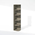 Furinno Reed Corner Shelf, 5-Tier Corner Bookshelf, Book Shelf, Corner Shelves, Storage Rack, for Organization and Storage, Home Office, Living Room, French Oak