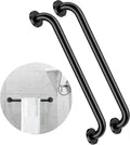 2 Pack 24 Inch Matte Black Shower Grab Bar - 1.5" Diameter, ZUEXT Stainless Steel Bathroom Grab Bar Handle, Bath Balance Bar,Safety Hand Rail Support, Handicap Injury Elderly Senior Assist Bath Handle