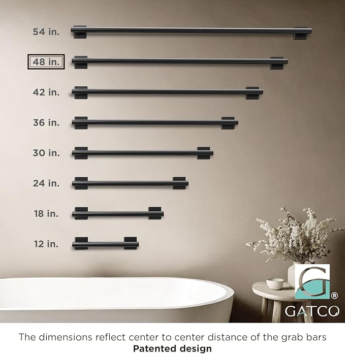 Elevate 48" L Grab Bar, Matte Black