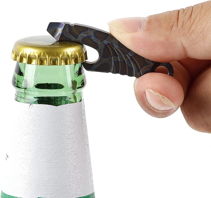 Hamans Mini Pry Bar Multi Tool Titanium Pry Bar with Bottle Opener Screwdriver Function (Multicolor)