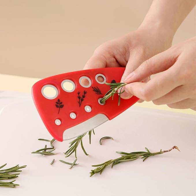 Kitchen Gadgets Set 6 Pieces, Space Saving Cooking Tools Kitchen Accessories-Garlic Grinder, Cheese Grater, Vegetable Peeler, Pizza Cutter, Herb Stripper, Bottle Opener, Gadgets Gift Set (Red)