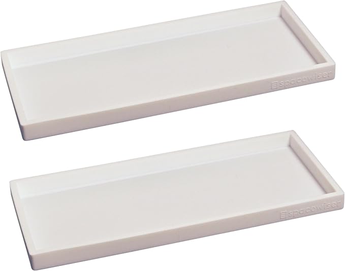 Spacewiser Countertop and Vanity Tray - 2 PC Large 11.7" Silicone Bathroom Trays, Counter Organizer, Dish Soap Sponge Holder Kitchen Sink Tray Organizer, Sink Caddy Toothbrush Key Kitchen Soap Trays