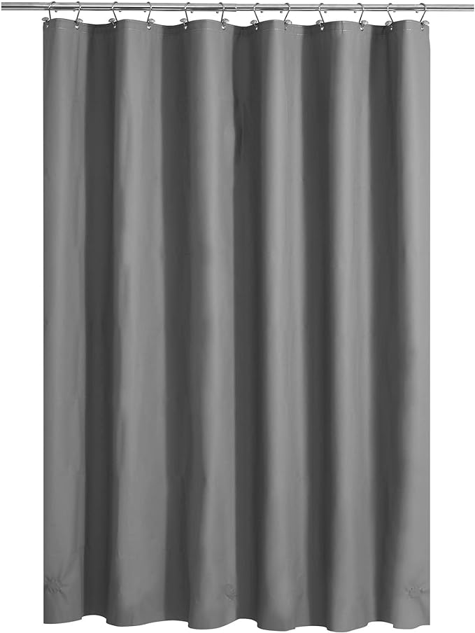 Barossa Design Gray Shower Curtain Liner - Premium PEVA Shower Liner for Bathroom, BPA & PVC Free, No Chemical Smell, Lightweight Standard Size Bath Curtain with 3 Magnets, Metal Grommets - Dark Gray