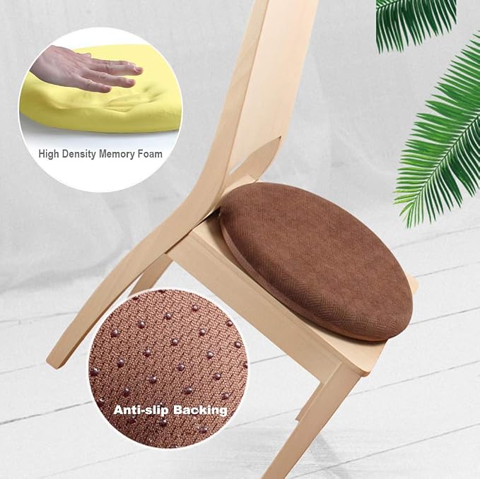 Sigmat Memory Foam Seat Cushion Anti-Slip Soft Round Stool Cushion Chair Pad 16 Inch Graphic