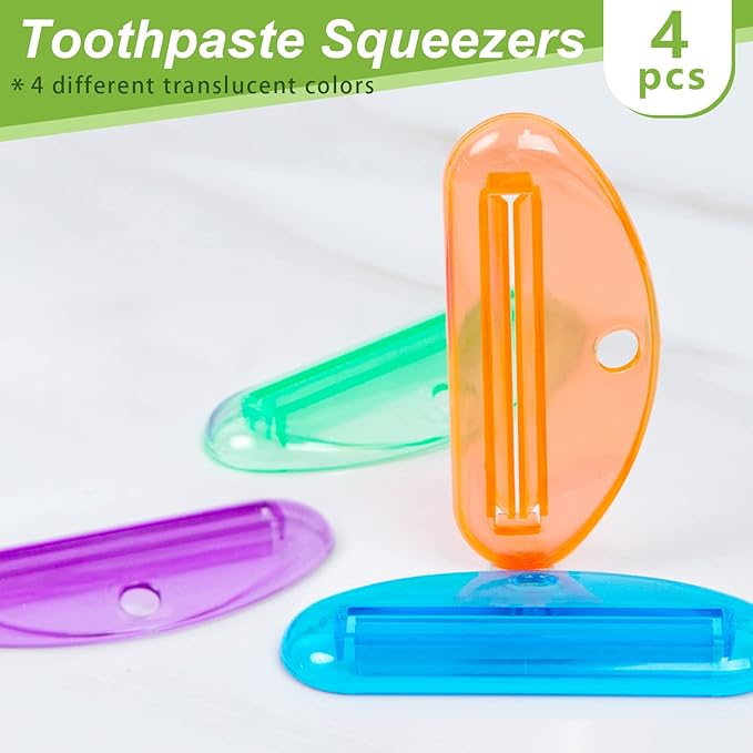LOVEINUSA Toothpaste Tube Squeezer, 4PCS Toothpaste Squeezer Roller Tool for Bathroom, Home Use, Assorted Colors