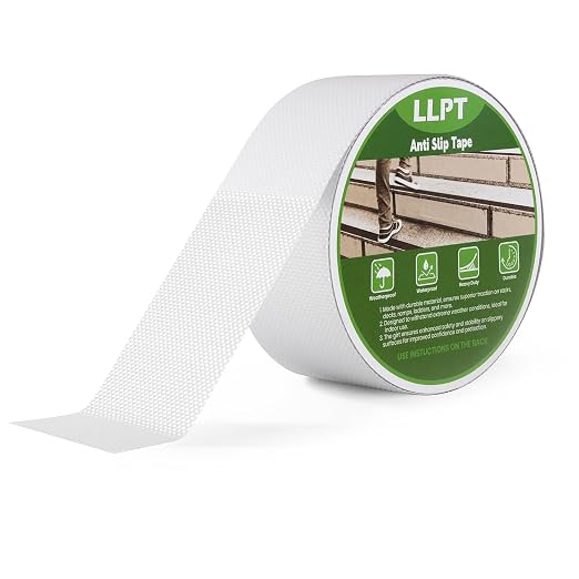 LLPT Grip Tape 2" x 16.5 Ft Clear Heavy Duty Anti Slip Tape for House Stairs Ladders Waterproof Indoor Non Slip Traction Strips for Bathroom Floor Steps Staircase Tread (ASC250PEVA)