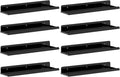 Lifewit Floating Shelves for Wall, Acrylic Display Shelf Wall Mounted for Figure, Car, Art, Book, 14" Perfume Organizer for Bathroom, Bedroom, Living Room, Nursery, Home Decor, Black, 8 Pack