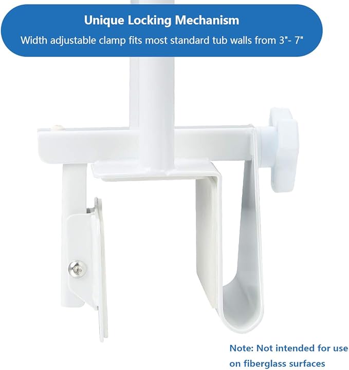 Butizone Bathtub Safety Rail, Medical Adjustable Tub Grab Bar Handle Clamp Safety Handrail Support for Seniors and Elderly