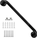20 Inch Shower Grab Bar 1.25" Dia, Black Anti Slip Bathroom Grab Bar, 304 Stainless Steel Knurled Handicap Grab Bars, Safety Support Handrail, Assist Bath Shower Handle for Elderly Injury Senior