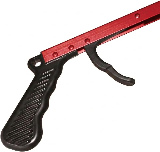 Red Aluminum Reacher Grabber with Magnetic Tip, Set of 2