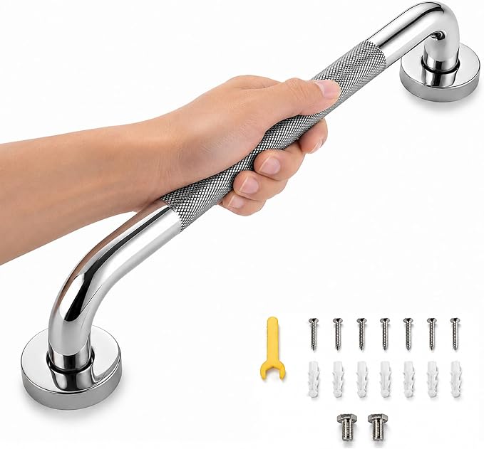 16 Inch Grab Bars for Shower,Chrome Anti Slip Grab Bar for Bathtubs Showers Toilet, Stainless Steel Safety Shower Grab Bar,Wall Mounted Shower Handle Handicap Bars for Senior Elderly