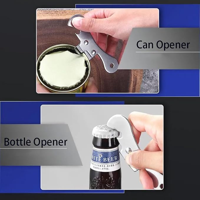 NACOLUS Can Opener Manual Stainless Steel Camping Can Opener, Portable Bottle Opener (2 Pieces)