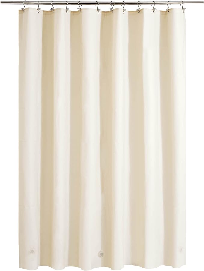 Barossa Design Beige Shower Curtain Liner - Premium PEVA, BPA & PVC Free, No Chemical Smell, Lightweight Standard Size Shower Curtain with 3 Magnets, Metal Grommets - Beige