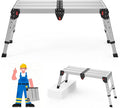 Loyoda Work Platform 500 Lbs, Folding Step Stool with One-Touch Automatic Fold, 4 Height Adjustment Step Platform, Perfect for RV Cleaning, Home Painting and Reaching High Places, Larger, Black