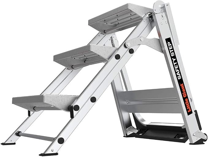 Little Giant Ladder Systems 10310BA Safety Step Stepladder with Handrail, 3-Step