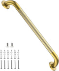 Brushed Gold Grab Bar 24 Inch, iHansee Anti-Slip Bathroom Grab Bar w/Knurled Grip, Stainless Steel Safety Handrail for Toilet Bathtub, Wall Mounted Shower Handle Handicap Bars for Senior Elderly