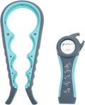 Multi-Grip Jar Opener and Bottle Opener Tool, Ergonomic Design with Non-Slip Handles, (grey)