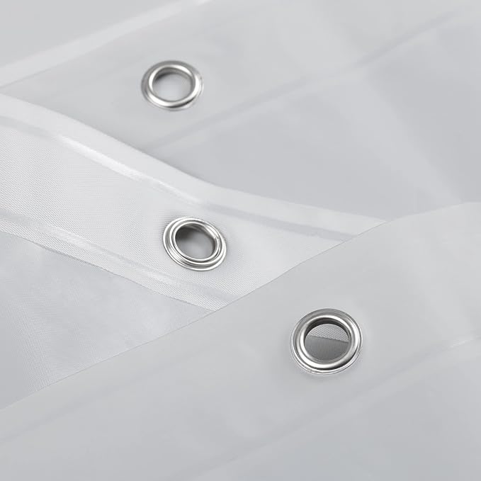 Barossa Design Gray Silver Long Shower Curtain Liner 78" Height - 3 Magnets & Waterproof Lightweight PEVA Shower Liner for Bath Tub, PVC Free, Metal Grommets, Silver Gray, 72x78