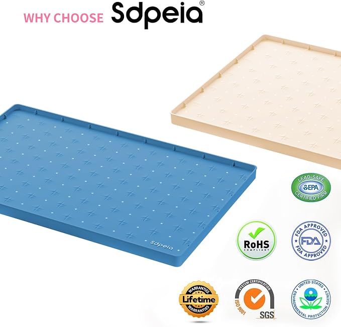 Sdpeia Under Sink Mat 31"×22" Waterproof Silicone Cabinet Liner & Sink Protector for Kitchen & Bathroom, Multi-Purpose Organizers Tray for Pets, Laundry, Cat Litter Mat