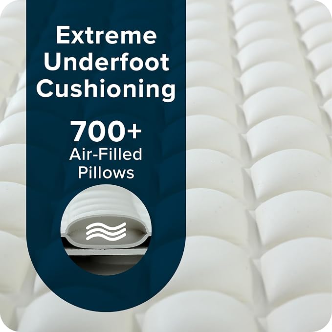 SlipX Solutions Pillow Top Cushioned Bath Mat, Non Slip Comfort Underfoot, 700 Air-Filled Pillows, Soft Shower Mat, Strong Suction Cups, Cream, 27" x 15.5"