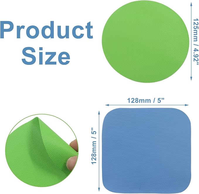 4Pcs Rubber Jar Opener, Heat-insulated Non-Slip Gripper Pads Kitchen Tool, Multi Function Can Opener for Easy Opening/Arthritis Weak Hands(Circle&Square)