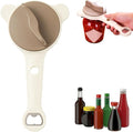 4 in 1 Multi-Purpose Jar Opener,Magnetic Stainless Steel Can Opener with Ergonomic Handle,Multi Size Lid Tool for Jars Cans Wine Bottles, Home Kitchen Helper(Beige)
