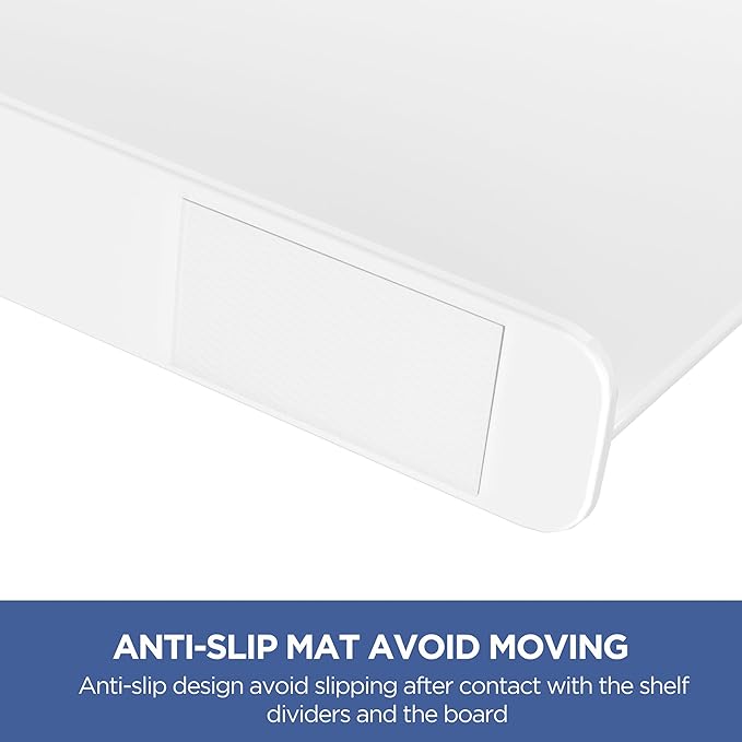 HBlife 6 Pcs White Acrylic Shelf Dividers, Vertical Purse Organizer for Closet Perfect for Sweater, Shirts, Handbags in Bedroom and Kitchen, Closet Separators for Organization Cabinet