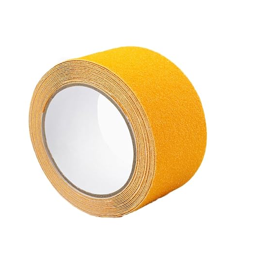 Grip Tape Anti Slip Tape 3 Inch, 20 Feet, Yellow Heavy Duty Non Skid Tape for Stairs Outdoor/Indoor, Waterproof Safety Adhesive Strips Roll for Ramp Traction Tread Staircases, 80 Grit
