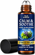 Soothe & Calm Essential Oil Roll On – Frankincense & Lavender Essential Oil Roller – Stress Relief Oil Roll On – 100% Pure Aromatherapy Calming Oils for Anxiety, Migraine & Sleep – 10ml TRUÉ PURSUÉ