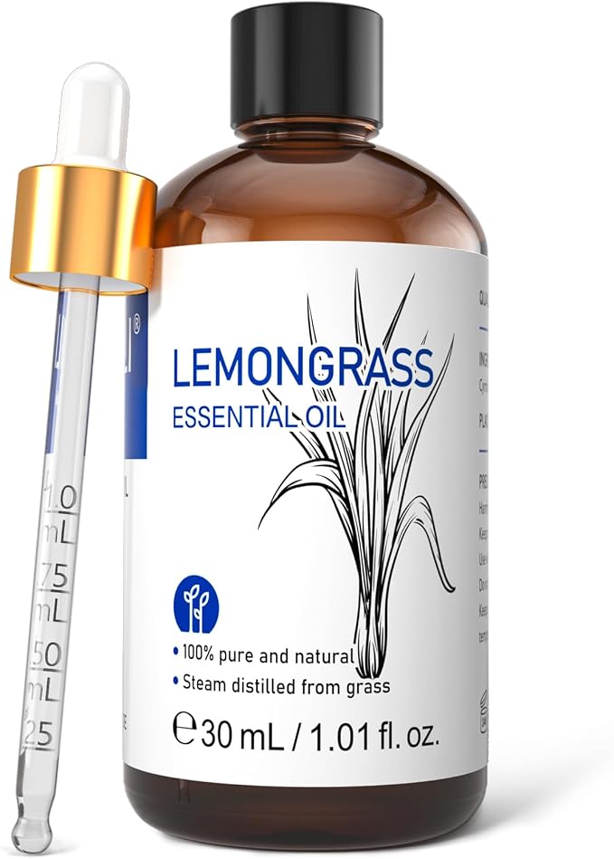 HIQILI Essential Oil, 100% Pure Natural Undiluted - Lemongrass - 1.01 Fl. Oz