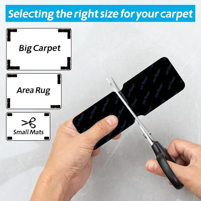Rug Gripper for Hardwood Floors: 16 PCS No Damage Rug Tape - Anti Slip Rug Grips for Area Rugs – Secure Carpet Tape for Wood Floors, Safe & Strong Hold
