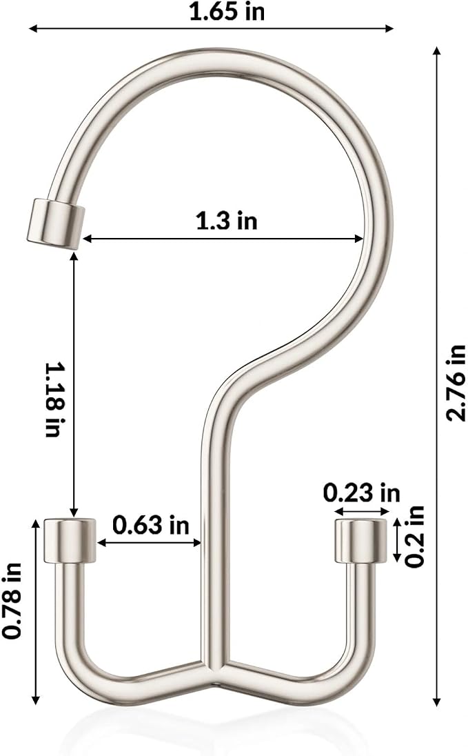 Goowin Shower Curtain Hooks, Shower Curtain Rings, Metal Shower Curtain Hangers Rust Proof, Double Glide Shower Rings for Curtain, Simple Shower Hooks for Shower Curtain, Nickel, 24 Pack-Cylinders